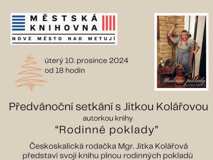 Předvánoční setkání s Jitkou Kolářovou Předvánoční setkání s Jitkou Kolářovou