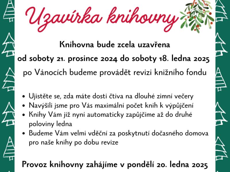 Vánoční uzavírka knihovny Vánoční uzavírka knihovny