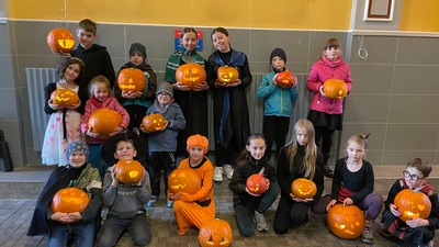 Děti se svými dýněmi