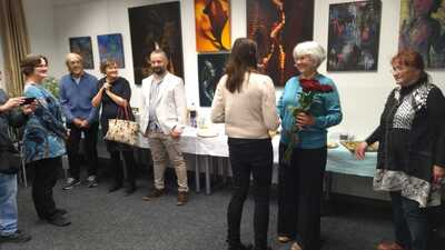 Vernisáž výstavy obrazů Evy Jiráskové „S pokorou k barvám, světlu, životu…“