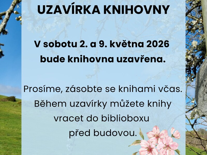 Sobotní uzavírka knihovny