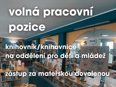 Hledáme knihovníka/knihovnici oddělení pro děti a mládež